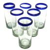 Cobalt Blue Rim 14 oz Highball Glasses (set of 6)